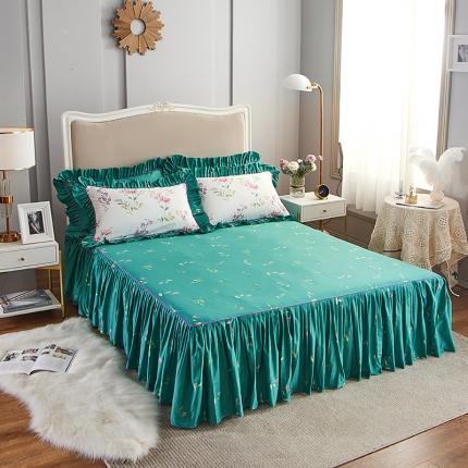 菊上 2020新款全棉13372印花床裙三件套 采薇