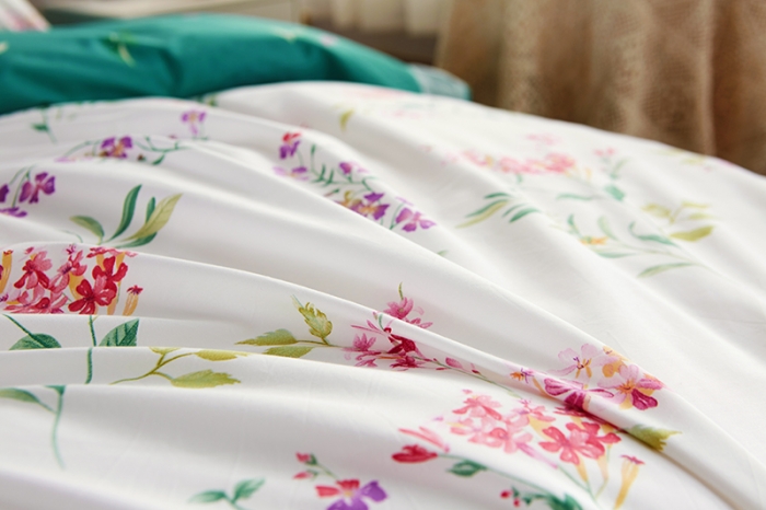 91家纺网 家纺一手货源 找家纺 菊上 2020新款全棉13372印花床裙三件套 采薇