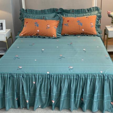 91家纺网 家纺一手货源 找家纺 菊上 2020新款全棉13372印花床裙三件套 恒爱