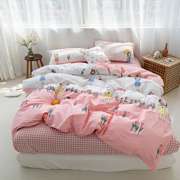 91家纺网 家纺一手货源 找家纺 狠狠爱 2020新款印花四件套 可爱芭比