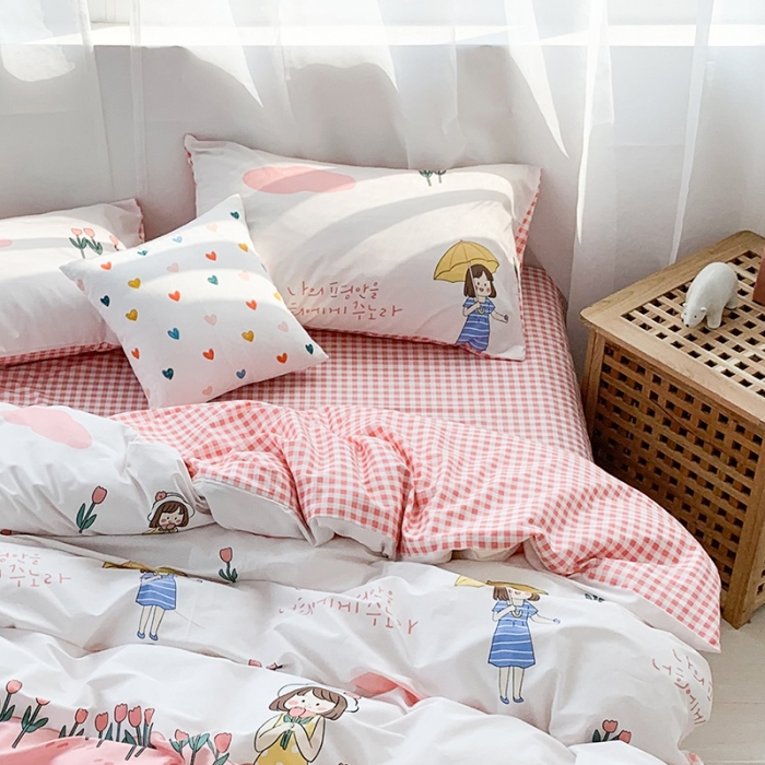 91家纺网 家纺一手货源 找家纺 狠狠爱 2020新款印花四件套 可爱芭比