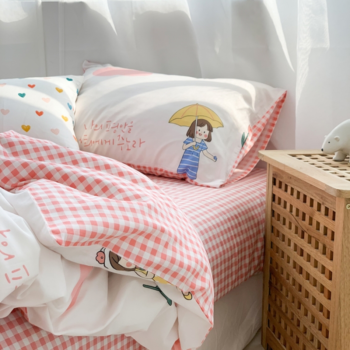 91家纺网 家纺一手货源 找家纺 狠狠爱 2020新款印花四件套 可爱芭比