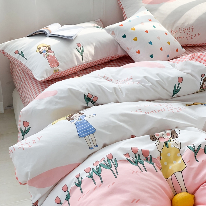 91家纺网 家纺一手货源 找家纺 狠狠爱 2020新款印花四件套 可爱芭比