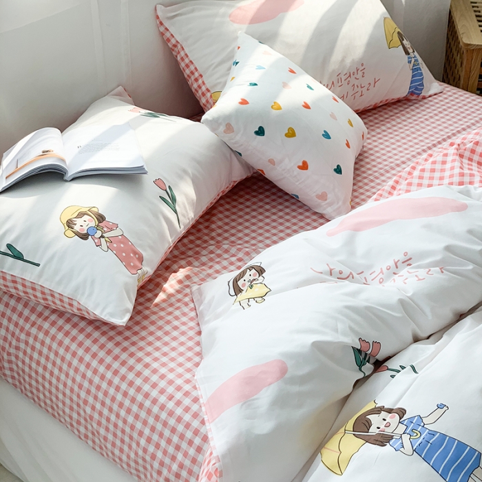 91家纺网 家纺一手货源 找家纺 狠狠爱 2020新款印花四件套 可爱芭比