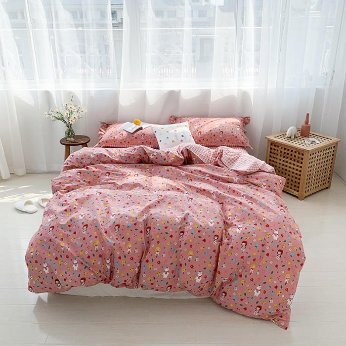 91家纺网 家纺一手货源 找家纺 狠狠爱 2020新款印花四件套 猫步少女