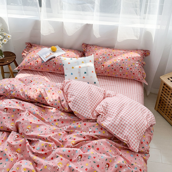 91家纺网 家纺一手货源 找家纺 狠狠爱 2020新款印花四件套 猫步少女