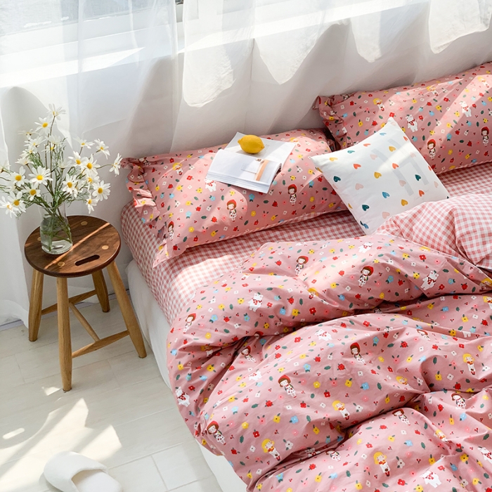 91家纺网 家纺一手货源 找家纺 狠狠爱 2020新款印花四件套 猫步少女