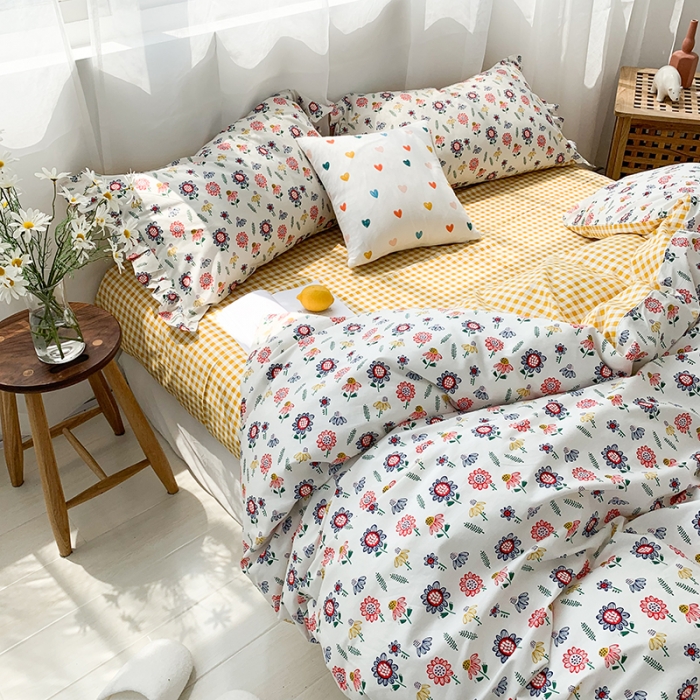 91家纺网 家纺一手货源 找家纺 狠狠爱 2020新款印花四件套 浅夏