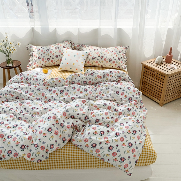 91家纺网 家纺一手货源 找家纺 狠狠爱 2020新款印花四件套 浅夏