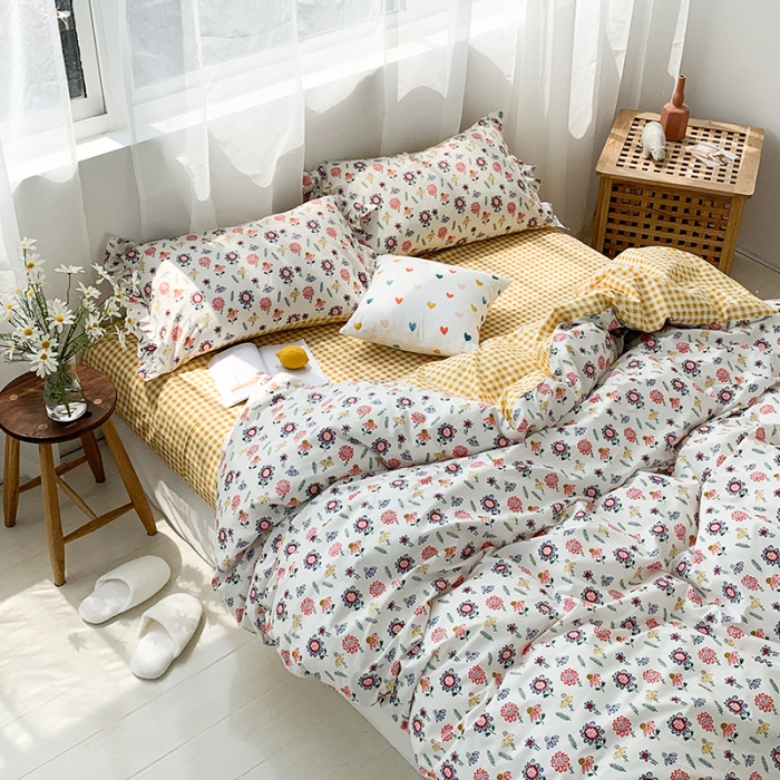 91家纺网 家纺一手货源 找家纺 狠狠爱 2020新款印花四件套 浅夏