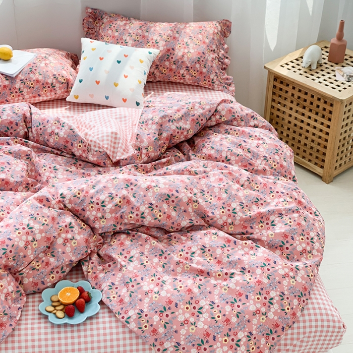 91家纺网 家纺一手货源 找家纺 狠狠爱 2020新款印花四件套 樱花情书