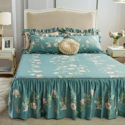 91家纺网 家纺一手货源 找家纺 菊上 2020新款全棉13372印花床裙三件套 蔓茵