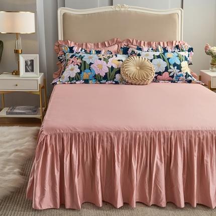 91家纺网 家纺一手货源 找家纺 菊上 2020新款全棉13372印花床裙三件套 暮色