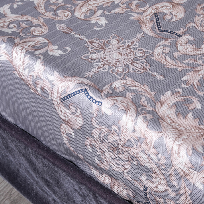 91家纺网 家纺一手货源 找家纺 棉生活 春夏新品600D冰丝软凉席三件套床笠款费列罗-紫