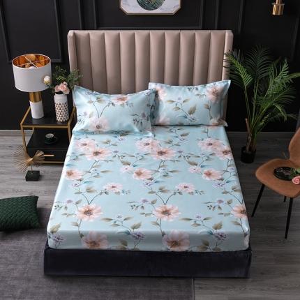 91家纺网 家纺一手货源 找家纺 棉生活 春夏新品600D冰丝软凉席三件套床笠款 花间梦