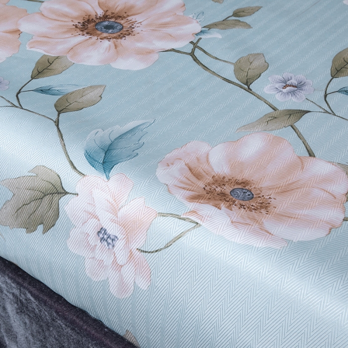 91家纺网 家纺一手货源 找家纺 棉生活 春夏新品600D冰丝软凉席三件套床笠款 花间梦