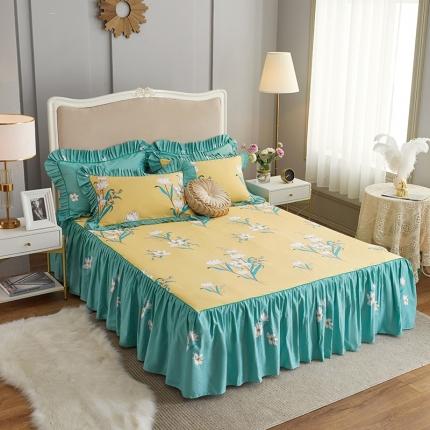 91家纺网 家纺一手货源 找家纺 菊上 2020新款全棉13372印花床裙三件套 薇尼