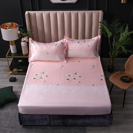 棉生活  春夏新品600D冰丝软凉席三件套床笠款小清新-粉