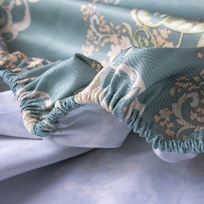 91家纺网 家纺一手货源 找家纺 棉生活  春夏新品600D冰丝软凉席三件套床笠款子瑜-蓝