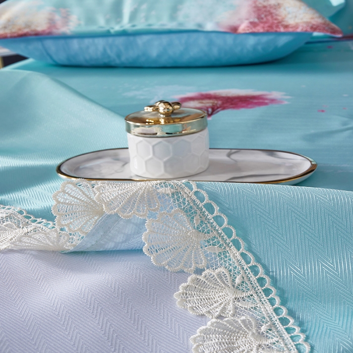 91家纺网 家纺一手货源 找家纺 棉生活 2020春夏新品600D冰丝软凉席三件套 爱情树