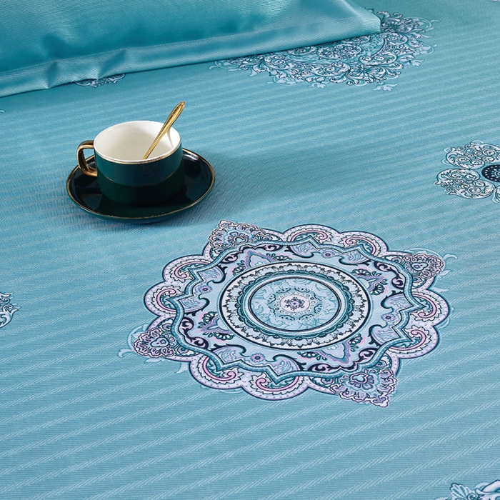 91家纺网 家纺一手货源 找家纺 棉生活 2020春夏新品600D冰丝软凉席三件套 巴菲-蓝