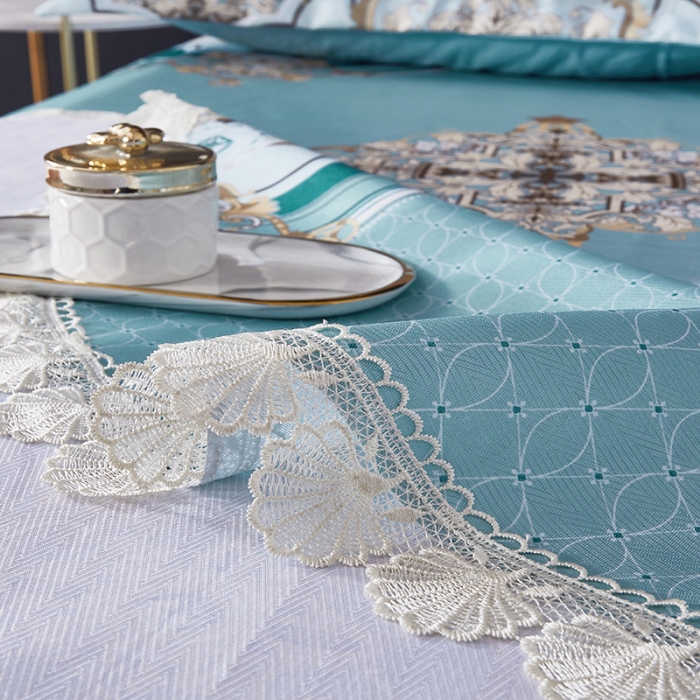 91家纺网 家纺一手货源 找家纺 棉生活 2020春夏新品600D冰丝软凉席三件套 巴洛克风情