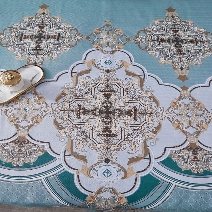 91家纺网 家纺一手货源 找家纺 棉生活 2020春夏新品600D冰丝软凉席三件套 巴洛克风情