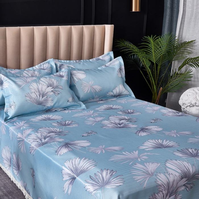 91家纺网 家纺一手货源 找家纺 棉生活 2020春夏新品600D冰丝软凉席三件套 北欧焦