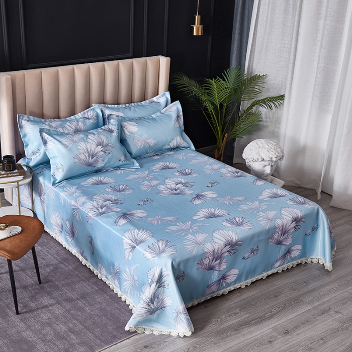 91家纺网 家纺一手货源 找家纺 棉生活 2020春夏新品600D冰丝软凉席三件套 北欧焦