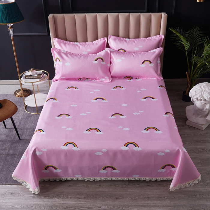 91家纺网 家纺一手货源 找家纺 棉生活 2020春夏新品600D冰丝软凉席三件套 彩虹