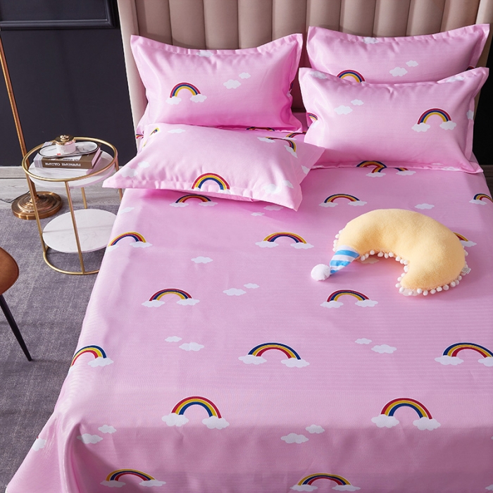 91家纺网 家纺一手货源 找家纺 棉生活 2020春夏新品600D冰丝软凉席三件套 彩虹