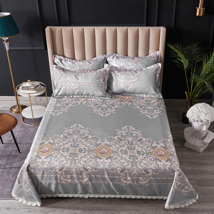 91家纺网 家纺一手货源 找家纺 棉生活 2020春夏新品600D冰丝软凉席三件套  费列罗蓝