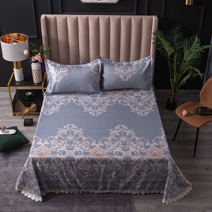 91家纺网 家纺一手货源 找家纺 棉生活 2020春夏新品600D冰丝软凉席三件套 费列罗紫