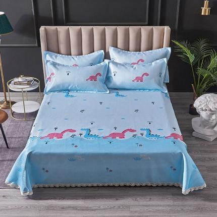棉生活 2020春夏新品600D冰丝软凉席三件套 恐龙乐园
