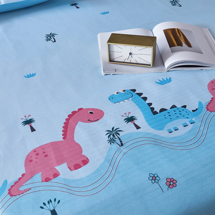 91家纺网 家纺一手货源 找家纺 棉生活 2020春夏新品600D冰丝软凉席三件套 恐龙乐园