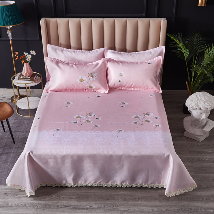 91家纺网 家纺一手货源 找家纺 棉生活 2020春夏新品600D冰丝软凉席三件套 小清新粉