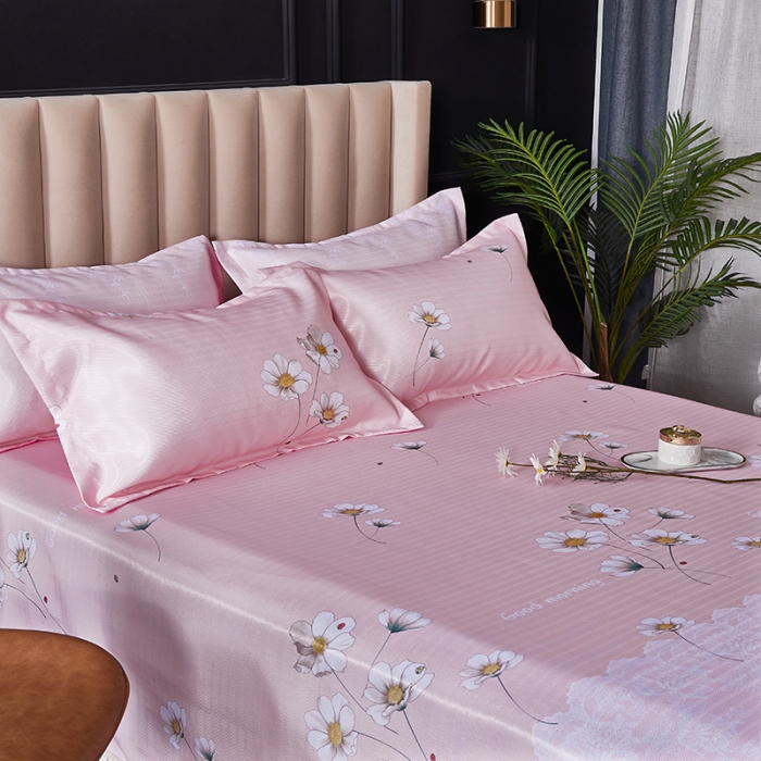 91家纺网 家纺一手货源 找家纺 棉生活 2020春夏新品600D冰丝软凉席三件套 小清新粉