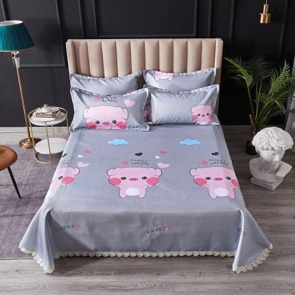 棉生活 2020春夏新品600D冰丝软凉席三件套 猪猪侠
