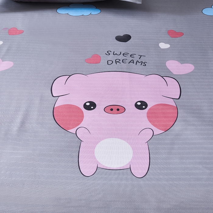 91家纺网 家纺一手货源 找家纺 棉生活 2020春夏新品600D冰丝软凉席三件套 猪猪侠