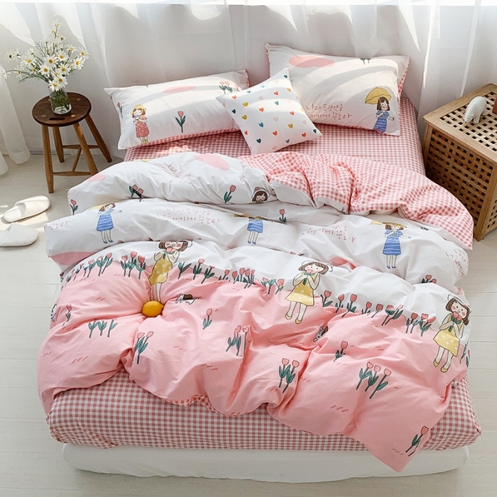 91家纺网 家纺一手货源 找家纺 狠狠爱 2020新款印花四件套 可爱芭比