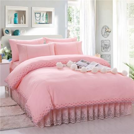 91家纺网 家纺一手货源 找家纺 情恒 2020新款被套蕾丝床裙通用 玉色