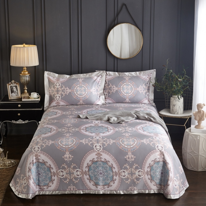 91家纺网 家纺一手货源 找家纺 威克凯丽 2023新款竹语天丝软凉席 圣保罗-灰