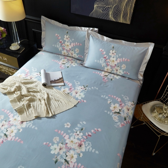 91家纺网 家纺一手货源 找家纺 威克凯丽 2023新款竹语天丝软凉席 恬园-灰绿