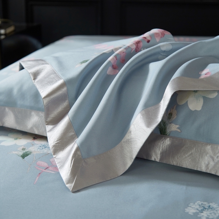 91家纺网 家纺一手货源 找家纺 威克凯丽 2023新款竹语天丝软凉席 恬园-灰绿