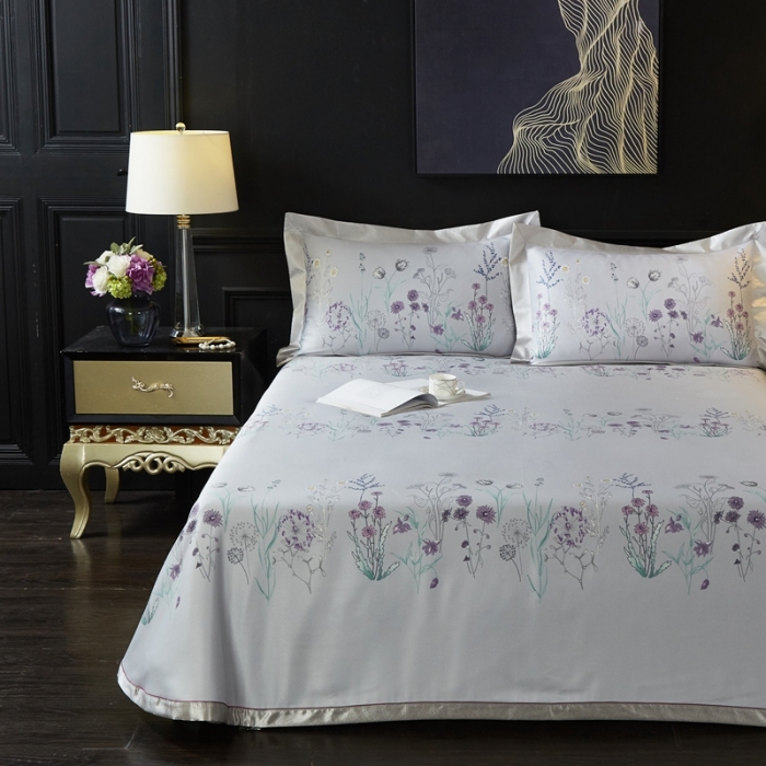 91家纺网 家纺一手货源 找家纺 威克凯丽 2023新款竹语天丝软凉席 微微花语