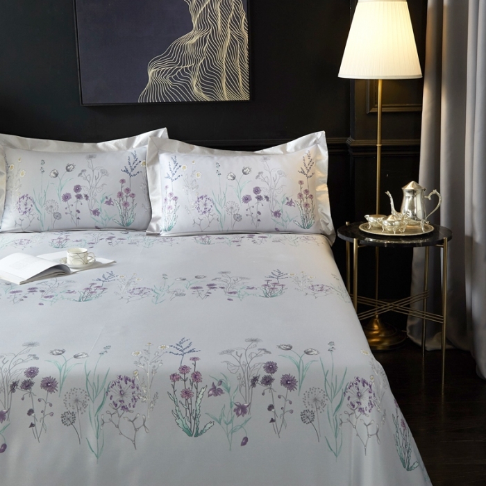 91家纺网 家纺一手货源 找家纺 威克凯丽 2023新款竹语天丝软凉席 微微花语