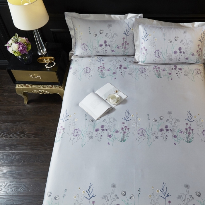 91家纺网 家纺一手货源 找家纺 威克凯丽 2023新款竹语天丝软凉席 微微花语