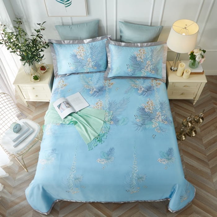 91家纺网 家纺一手货源 找家纺 威克凯丽 2023新款竹语天丝软凉席 欣然一叶