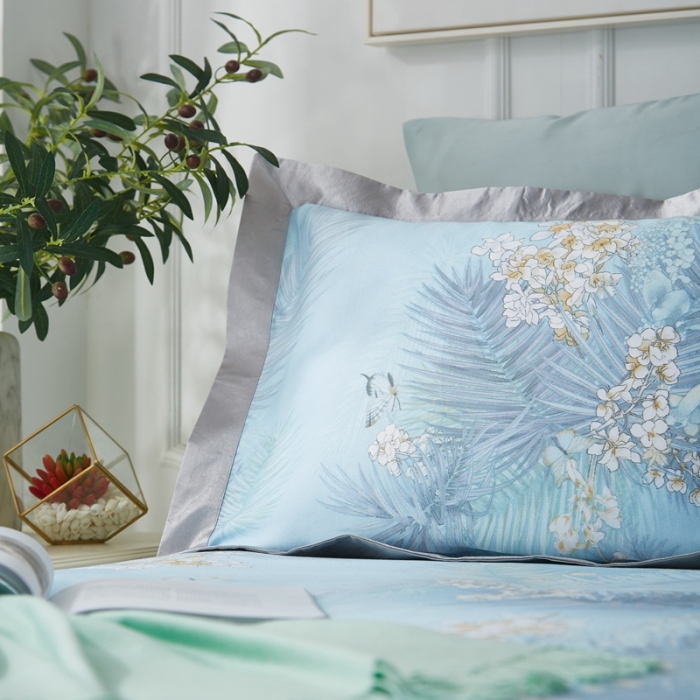 91家纺网 家纺一手货源 找家纺 威克凯丽 2023新款竹语天丝软凉席 欣然一叶