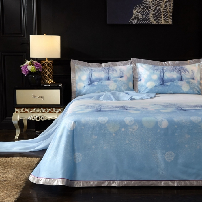 91家纺网 家纺一手货源 找家纺 威克凯丽 2023新款竹语天丝软凉席 意韵美景